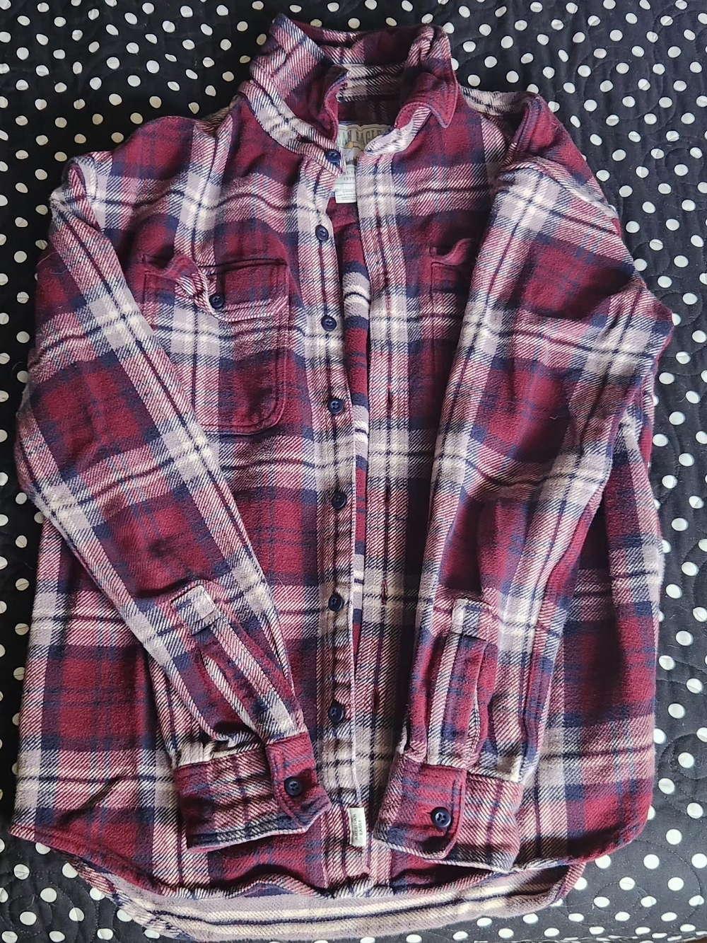 American Eagle Outfitters Burgundy Plaid Shirt